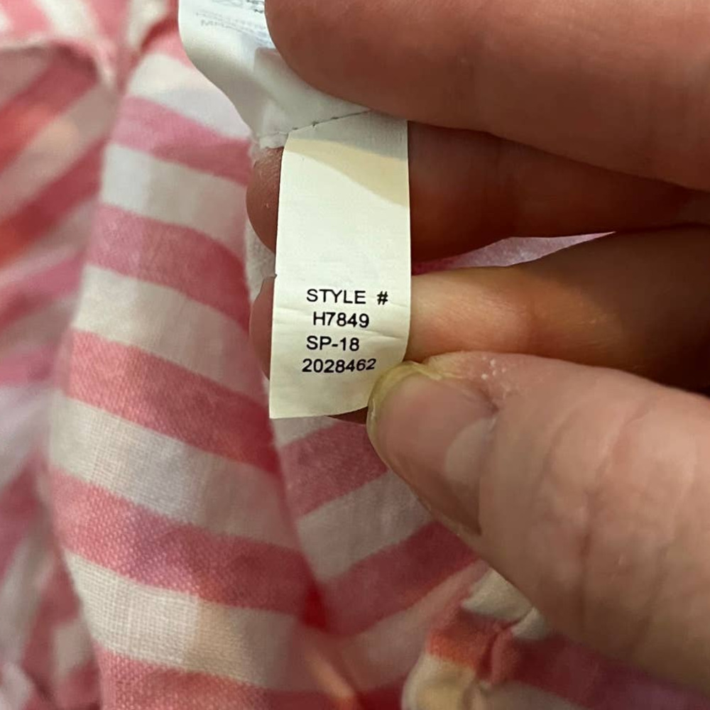 J. Crew Factory Pink and White Striped Tie-Front Button-Up Shirt - Picture 6 of 6